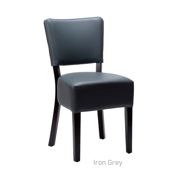 Alto FB Side Chair Veneto Iron Grey Faux Black