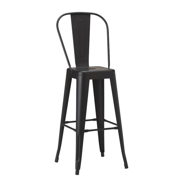 French Bistro High Chair Matt Black 1