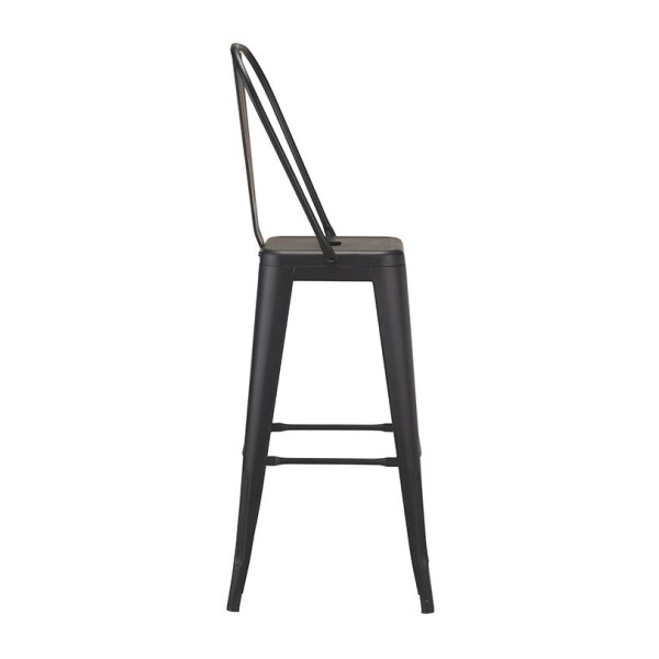 French Bistro High Chair Matt Black 2