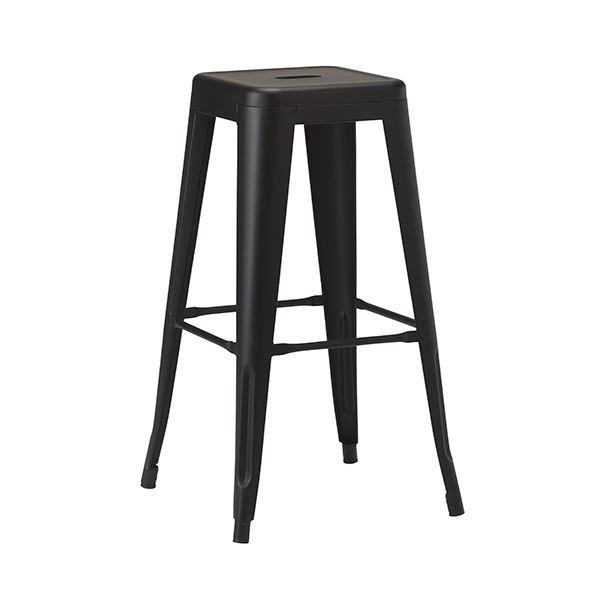 French Bistro High Stool Matt Black 1