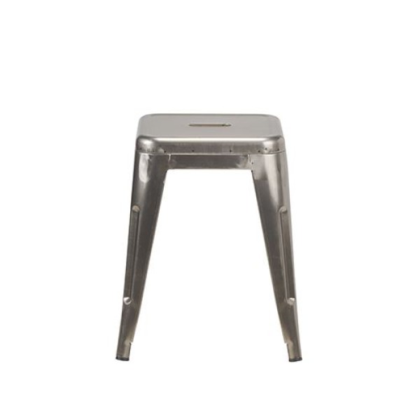 French Bistro Low Stool Gun Metal Grey 2