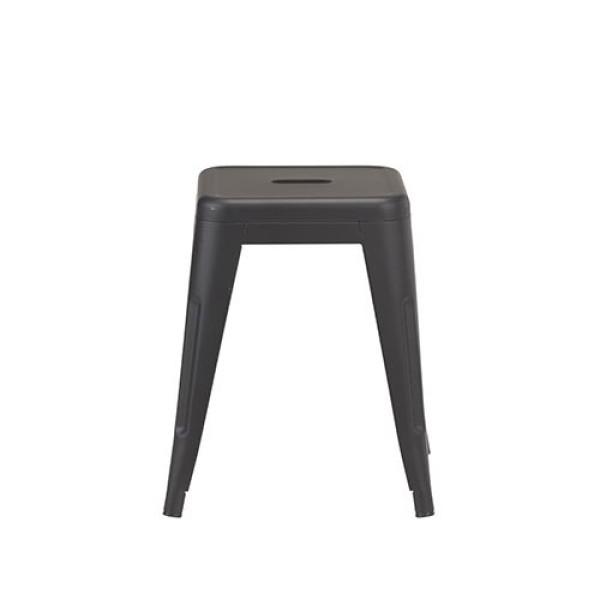 French Bistro Low Stool Matt Black 2