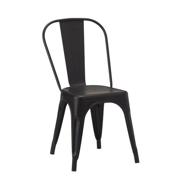 French Bistro Side Chair Matt Black 1