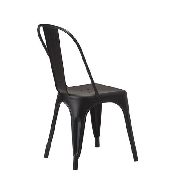 French Bistro Side Chair Matt Black 3