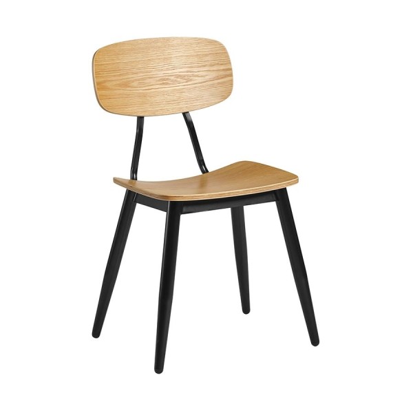 Juna Side Chair Ply Oak Black Frame ZA.971C