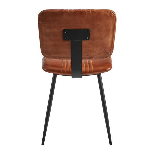 Opel Side Chair Bruciato Leather Back