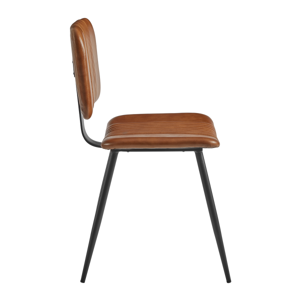 Opel Side Chair Bruciato Leather Side